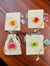 Wholesale Jute Potli With Agate Bracelet, Handmade Bag And Bracelet, Christmas Gift, Wedding Favours, Return Gifts, Mehendi Gift